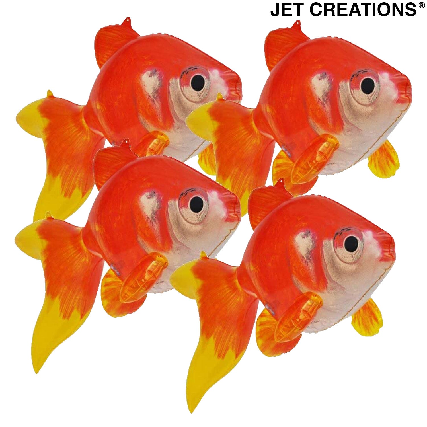 Jet Creations Inflatable 20 inch Long Pack of 4 Gold Fish,Party