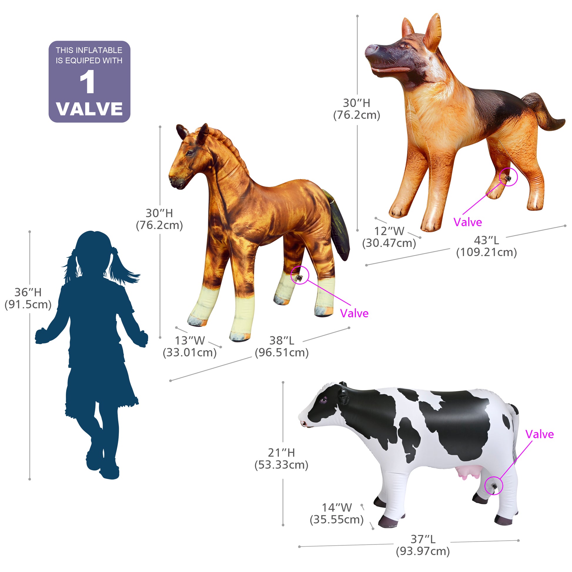 JC-FARM01 Cow, Horse, Shepherd - Measurement