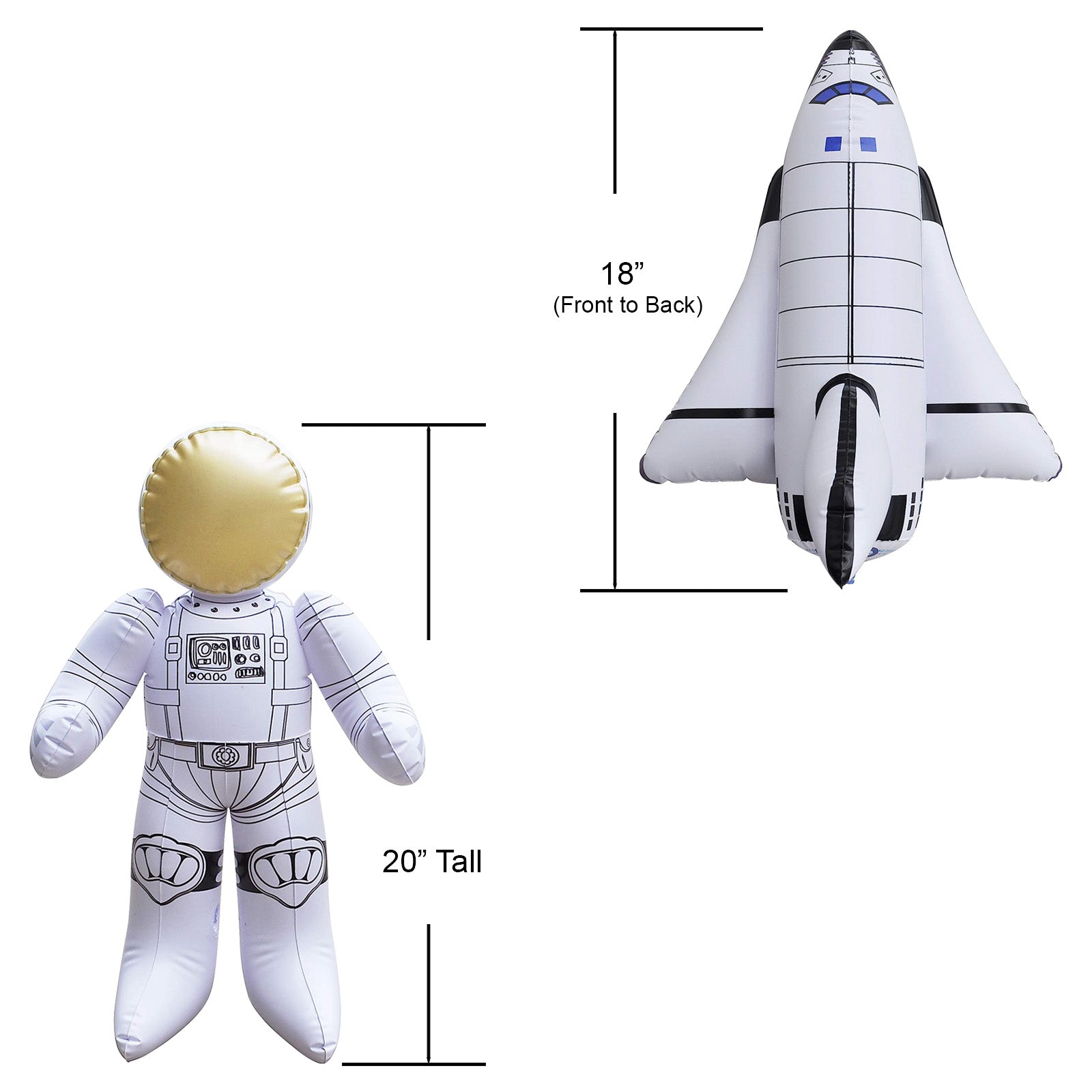 Astronaut and Space Shuttle Inflatable Duo, 20 inch [GTO-SS01]