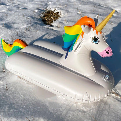 ⛄Rainbow Unicorn Snow Sled/Tube, 49 INCH LONG [FUN-UNICORN49W]⛄